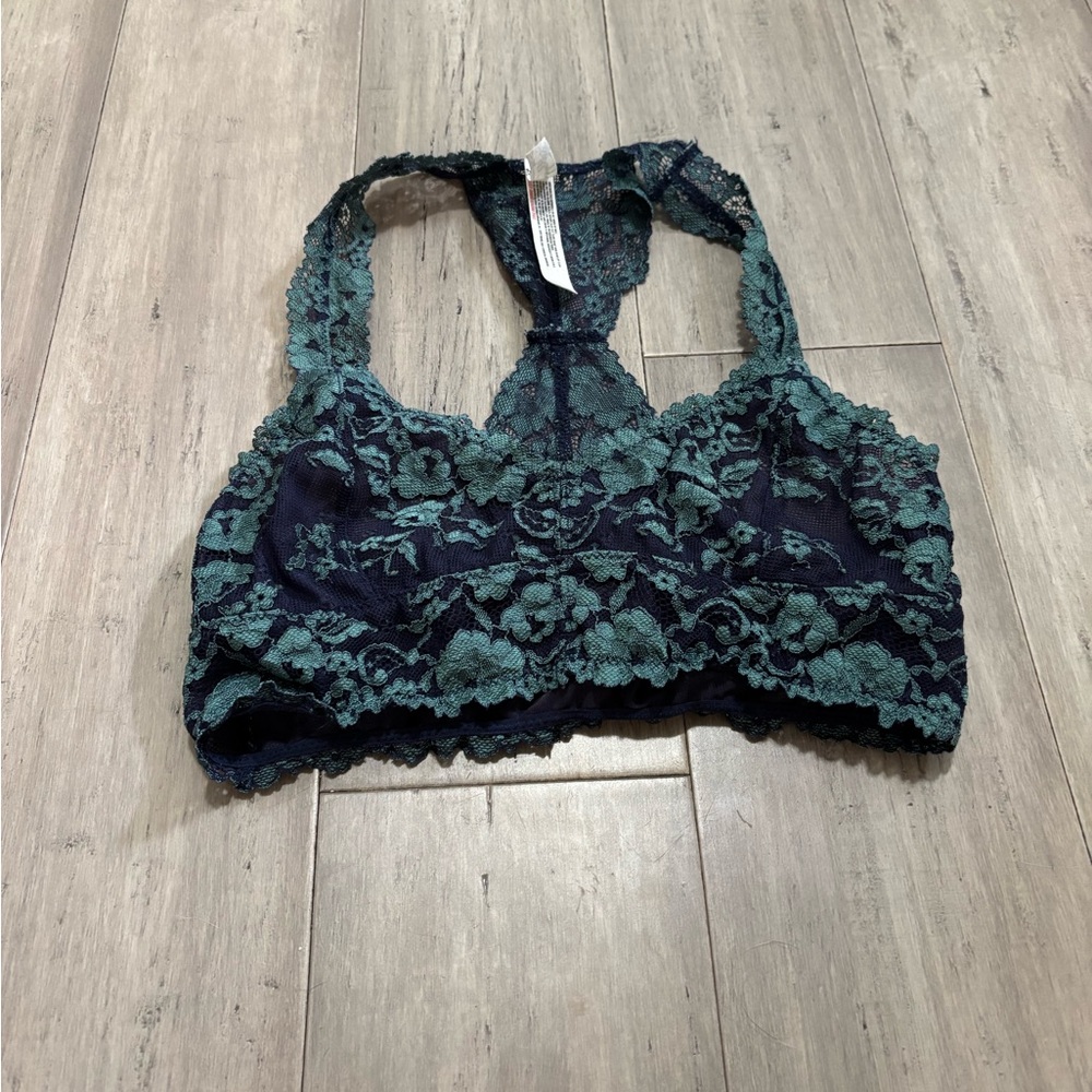 Free people Navy Blue Lace Bralette Size Small